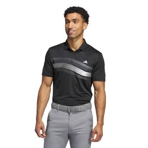 Adidas Core Chest Golf Polo Mens S Black Graphic Performance Short Sleeve Shirt